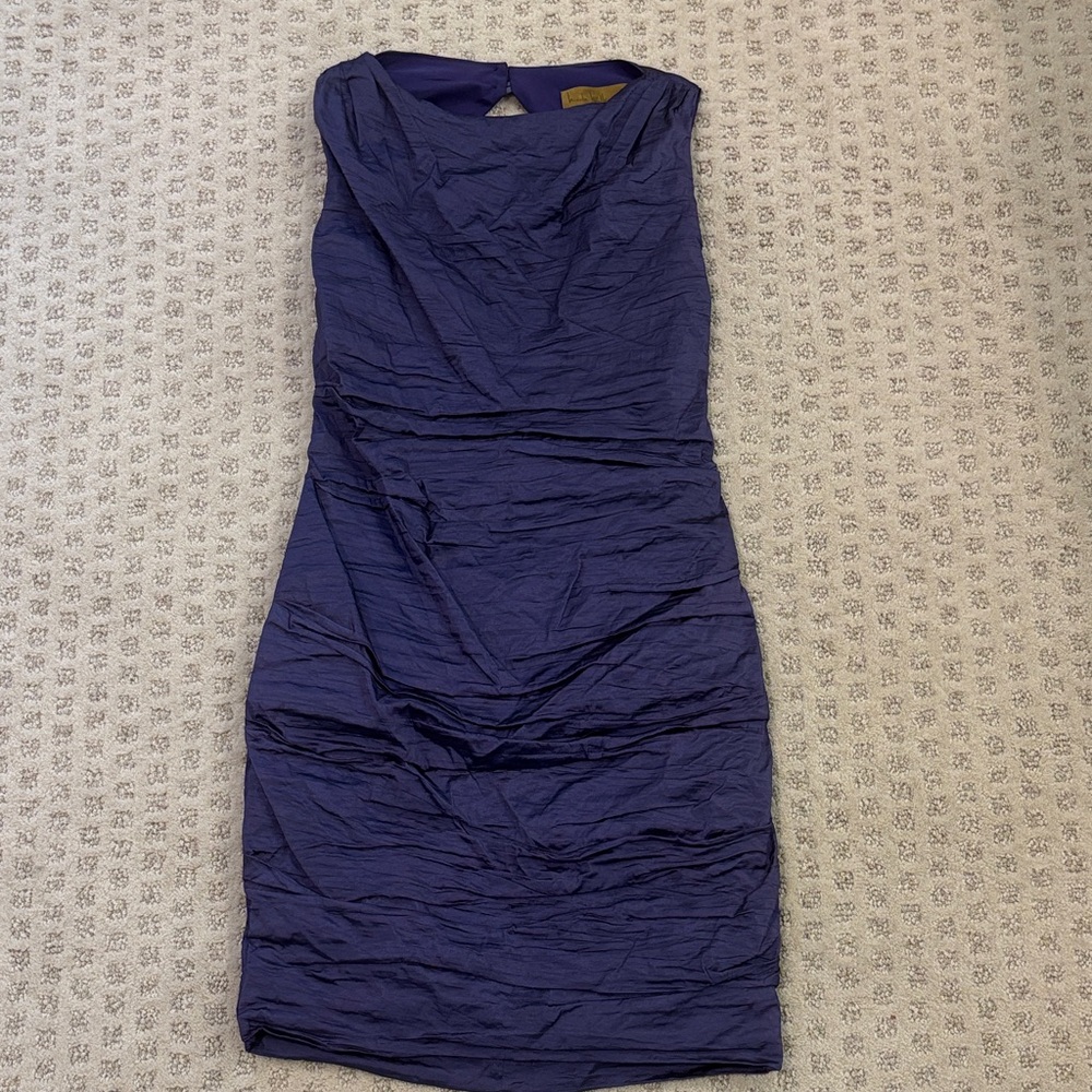 Nicole Miller Textured Purple Mini Dress